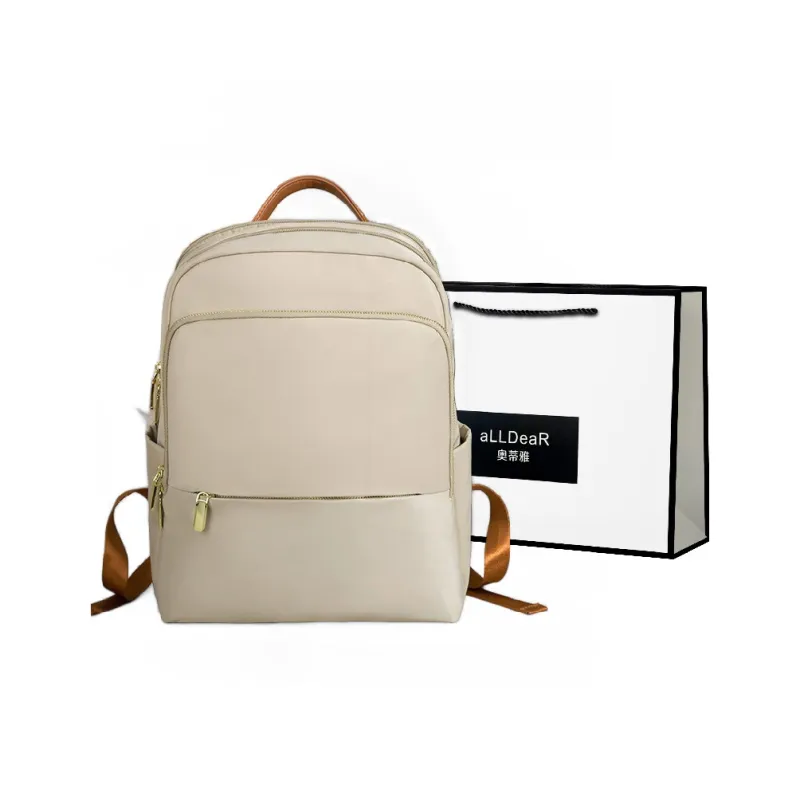 ALLDeaR Oxford Backpack Women's Apricot Gray/Dirty Pink/Dark Gray/Black & Apricot & Brown-7