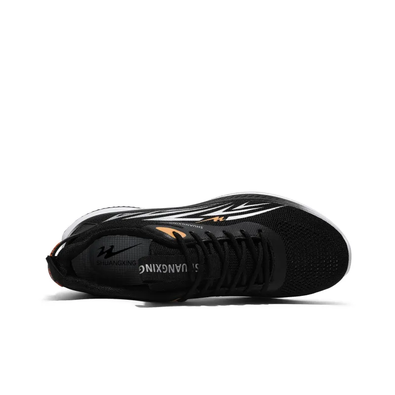 Binary Low Top Running Shoes Men's Black Orange-4