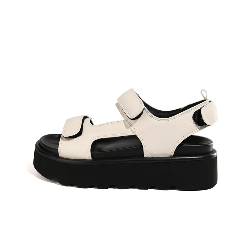XIAOFAMIAO Versatile Casual Platform Open Toe Hook-and-Loop Strap Sandals Women's-5