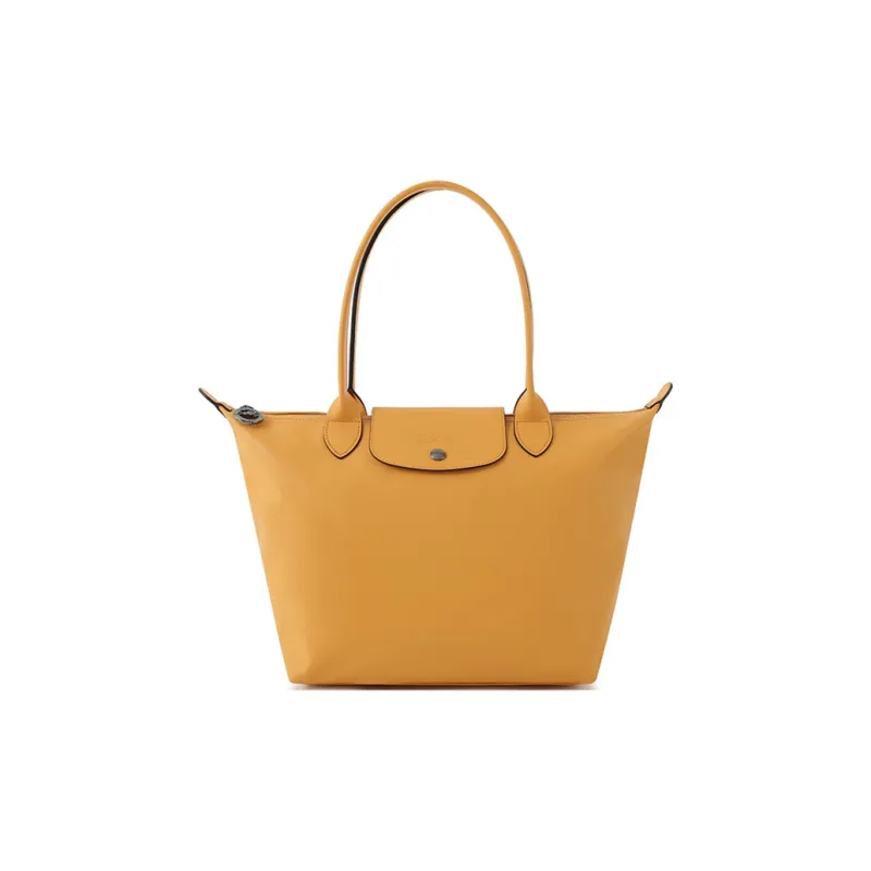 LONGCHAMP Le Pliage Xtra Cow Leather Handbag Medium Size Women's Almond Yellow-0