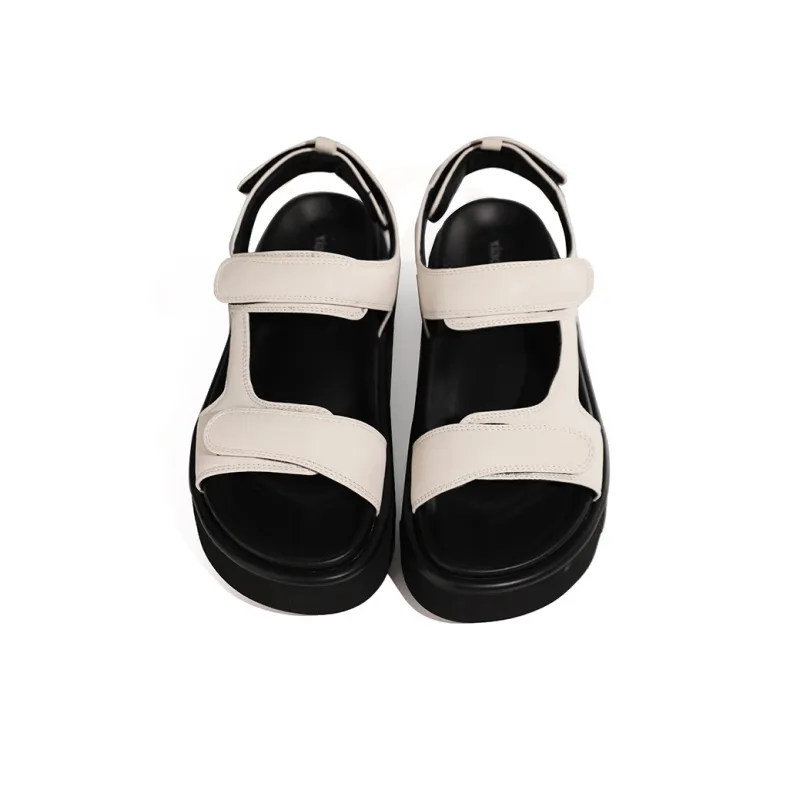 XIAOFAMIAO Versatile Casual Platform Open Toe Hook-and-Loop Strap Sandals Women's-8