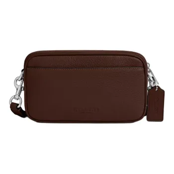 COACH Refined Pebbled Leather With Smooth Calfskin Shoulder Bag Crossbody Bag Small Size Women's Maple Color