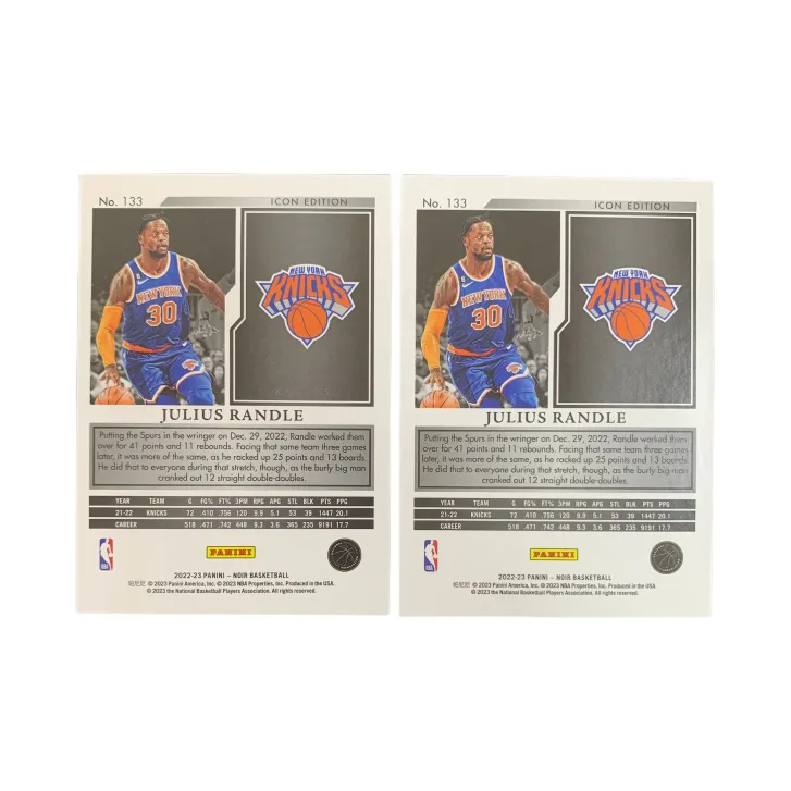 PANINI Julius Randle 2023 Noir Base 41/49+20/99 Player Card, Card Product Access Sports Cards 2 Pcs-1