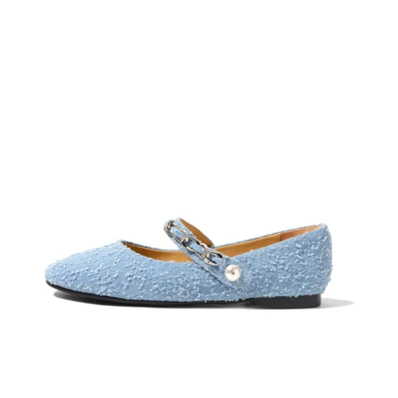STEVE MADDEN Flat Mary Jane Shoes 1.3cm Women's Denim Blue-0