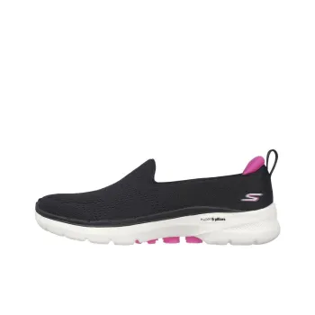 Skechers Go Walk 6 Ocean Splash Breathable Warm Low Top Casual Shoes Women's Black Pink
