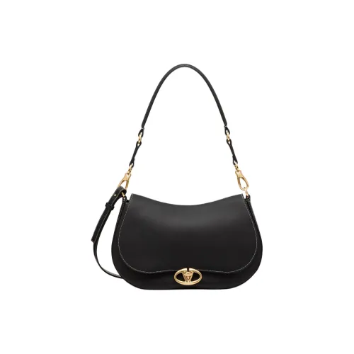 Valentino Napa Calf Leather Handbag Shoulder Bag Women's Black