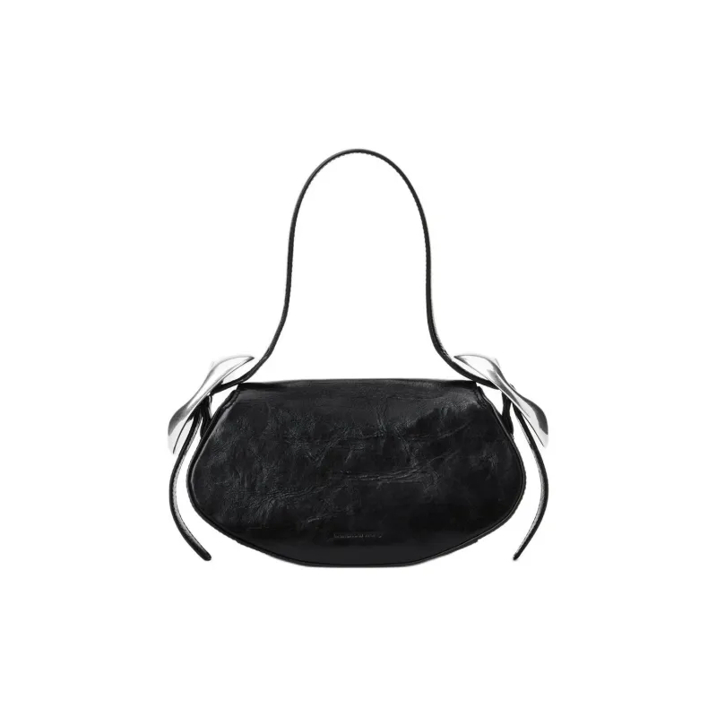 Alexander Wang Cow Leather Handbag, Shoulder Bag Small Size Women's Black-0