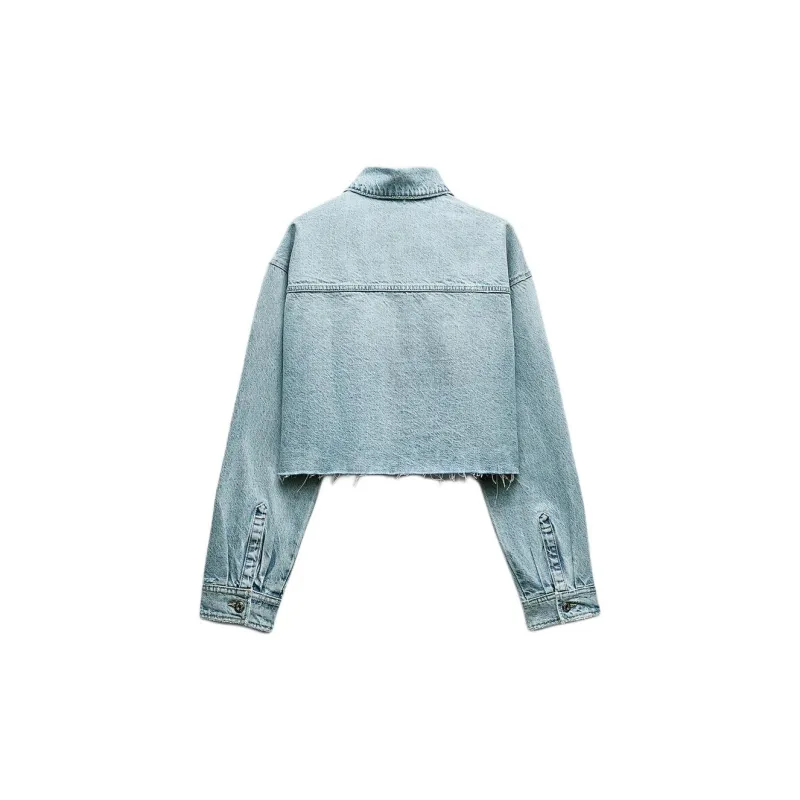 ZARA Denim Jacket Women's Light Blue-1