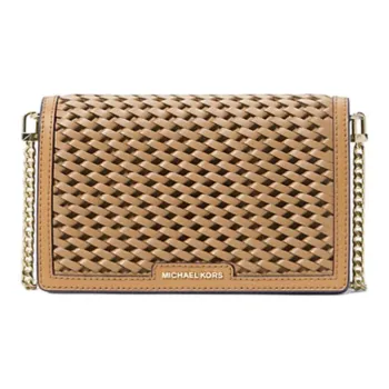 MICHAEL KORS Jet Set Leather Shoulder Bag, Crossbody Bag Medium Size Women's Camel