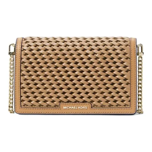 MICHAEL KORS Jet Set Leather Shoulder Bag, Crossbody Bag Medium Size Women's Camel