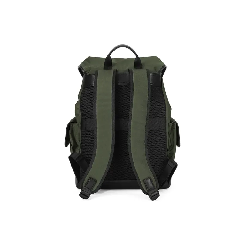PIERRE CARDIN Nylon Couple Commute Travel Large Capacity Backpack Large Size Men's Green/Black-9
