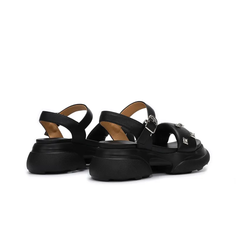 SATURDAY MODE Strap Sandals 7cm Women's Black-4