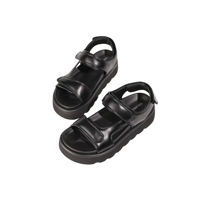XIAOFAMIAO Versatile Casual Platform Open Toe Hook-and-Loop Strap Sandals Women's-2