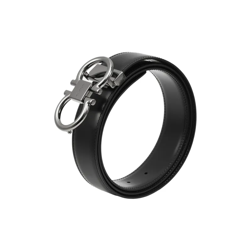 FERRAGAMO Ring Decoration Leather Belts Men's Brown-2