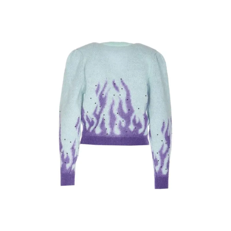 Alessandra Rich Flame print Knitted Cardigan-1