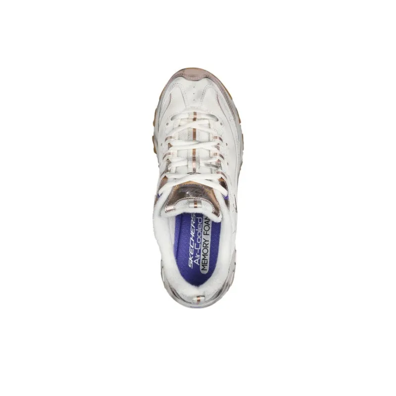 Skechers DLITES Chunky Sneakers Women's Low Top Natural Gold-3