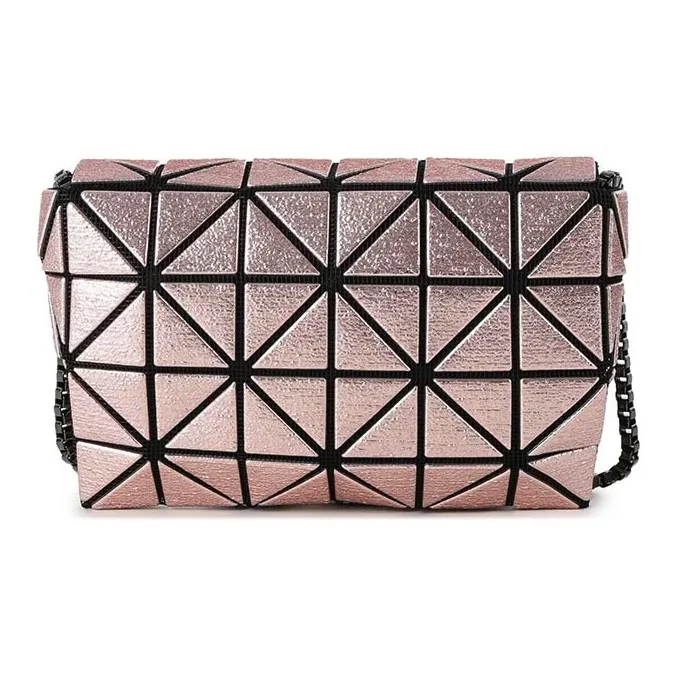 ISSEY MIYAKE PLATINUM COFFRET Polyurethane Shoulder Bag Mini Women's Rose Pink-3