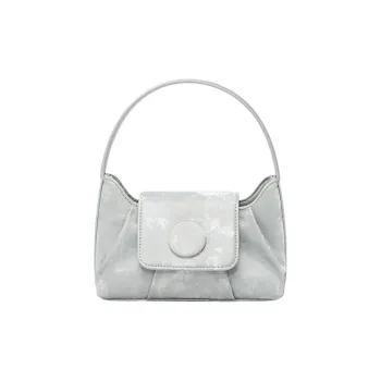 ONE TIME Synthetic Leather Shoulder Bag, Crossbody Bag, Handbag Women's Silver Gray/Black