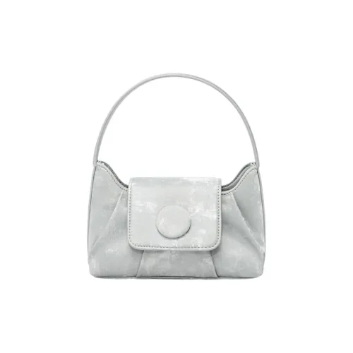 ONE TIME Synthetic Leather Shoulder Bag, Crossbody Bag, Handbag Women's Silver Gray/Black