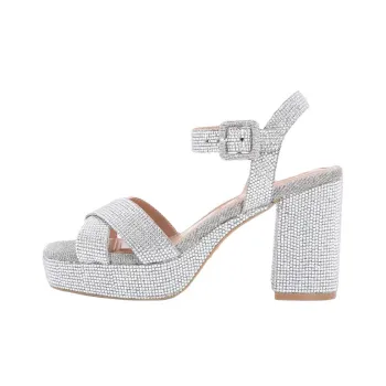 Kurt Geiger London SERAFINA JEWEL Strap Sandals 9cm Women's Silver