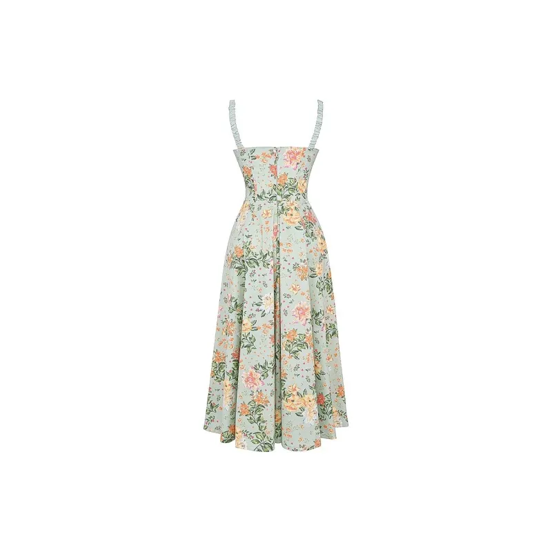 HOUSE OF CB SABRINA Slip Dress Women's LIGHT JADE PRINT/Shallow Jade Base Print-1