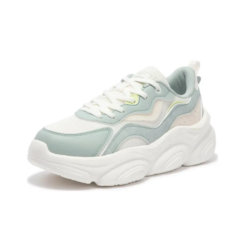 361° Moe Claws Slip Resistant And Breathable Low Top Casual Shoes Women's White Green-1