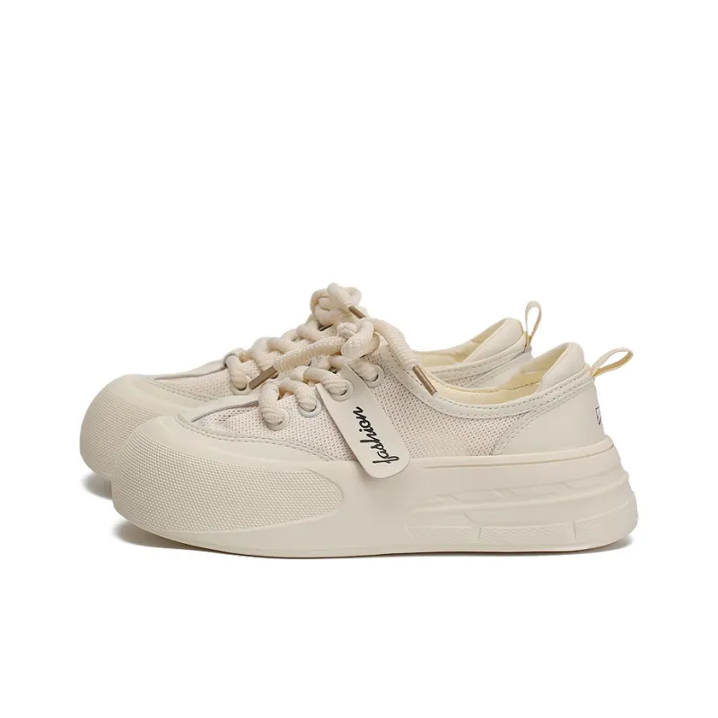 Zun'er Quick Dry Height Increasing Low Top Skateboard Shoes Unisex Beige-1