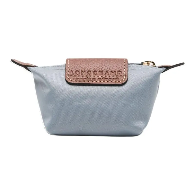 LONGCHAMP Calfskin With Recycled Polyamide Coin Purse Women's Stone Gray-1