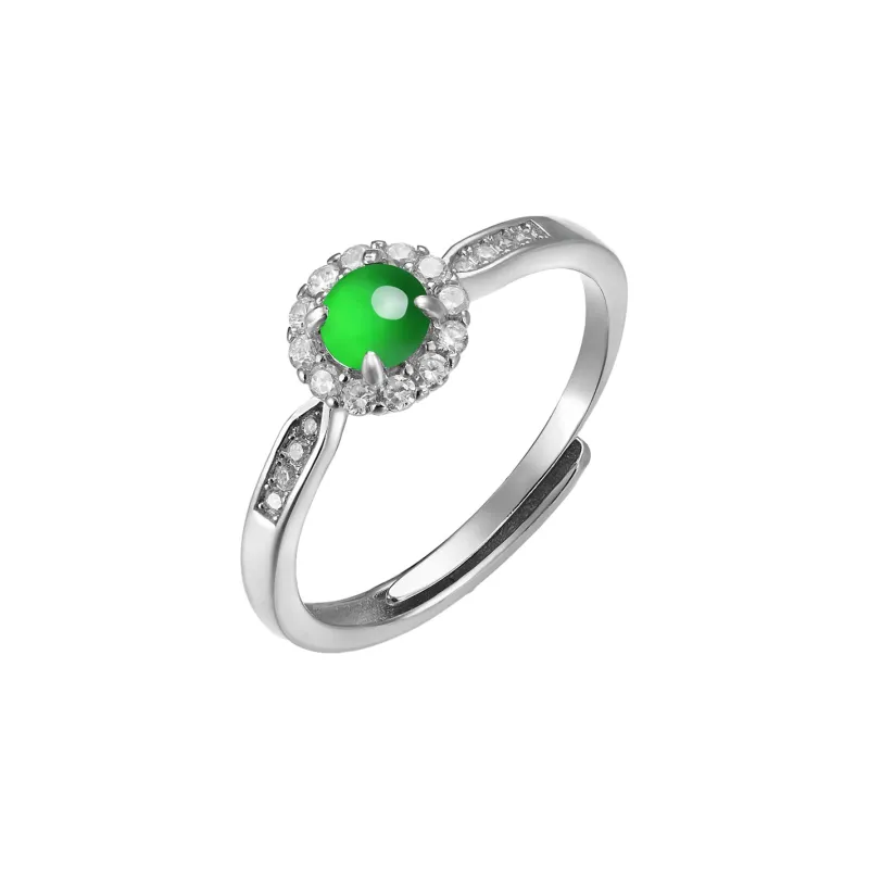 Purple Muli Glutinous Jade Jadeite Green Ring Women's-0