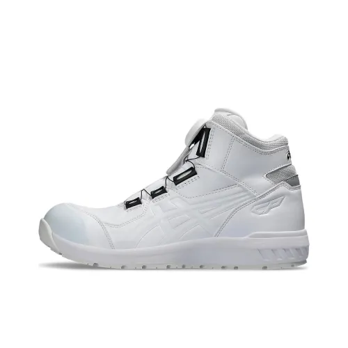 Asics Winjob Anti-Slip Wear-Resistant High-Top Casual Shoes Unisex White