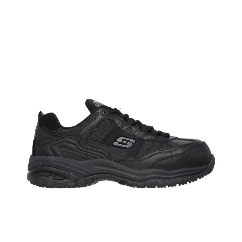 Skechers Work Relaxed Fit Anti-Slip Wear-Resistant Low-Top Casual Shoes Men's Black-1