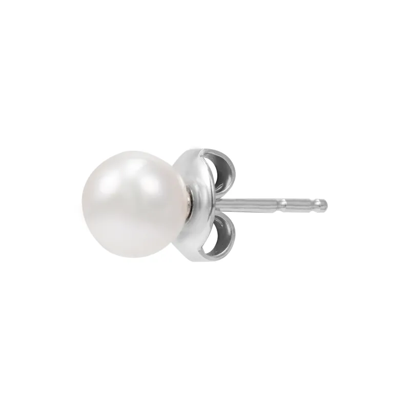 MIKIMOTO 18K White Gold Stud Earrings Women's White-2