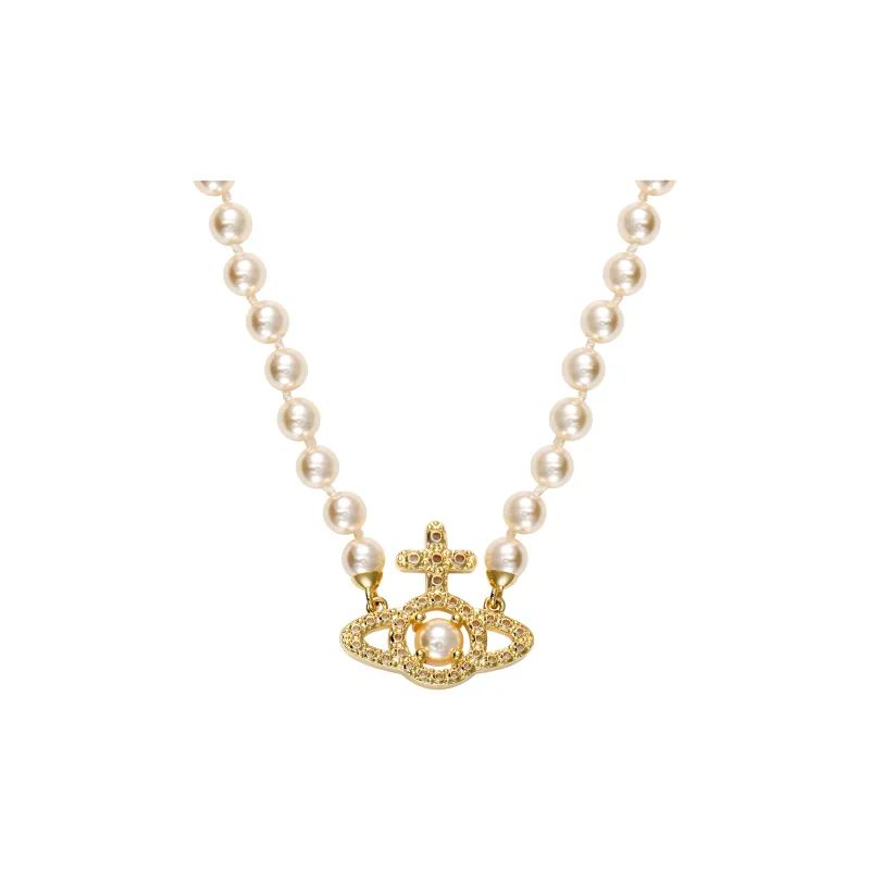 Vivienne Westwood Orb Pendant Embellished Necklace-1