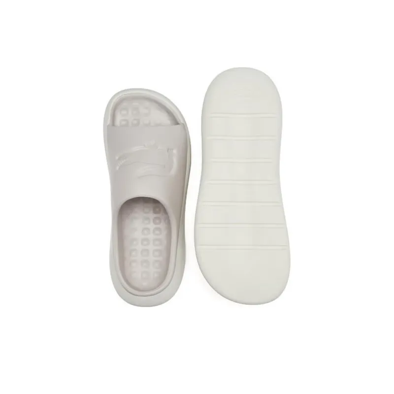 LACOSTE Rubber Sole Abrasion Resistant Slide Slippers Men's Ecru-4
