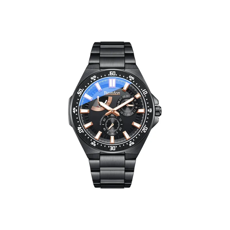 Bestdon Automatic Mechanical Movement Stainless Steel Watchband Men's Watches Blue Dial-9