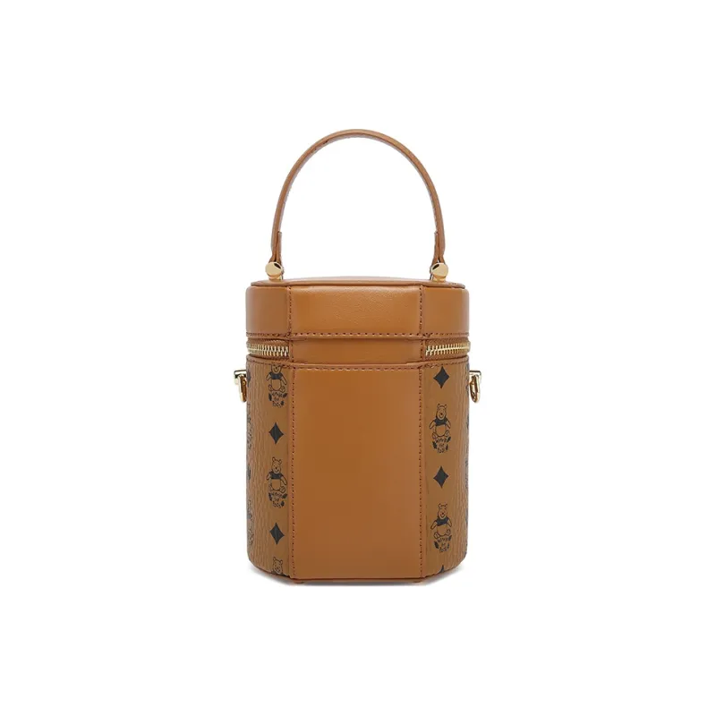 Disney Winnie The Pooh Series PU Leather Bucket Bags Shoulder Bag Crossbody Bag Handbag Women's Khaki/Brown-9