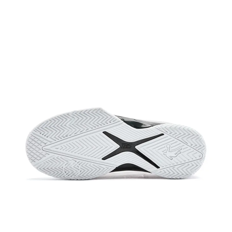 QIAODAN Basketball Shoes Men Low Top Silver Black-4