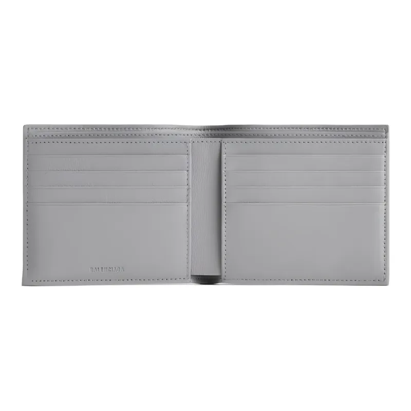 Balenciaga Cash Grained Calfskin Wallet Men's Gray-2