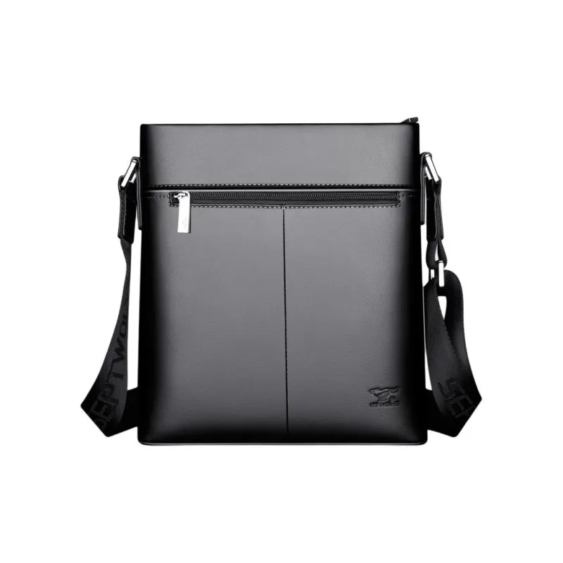 SEPTWOLVES Cow Leather Messenger Bag, Shoulder Bag, Crossbody Bag Regular Unisex Black-2