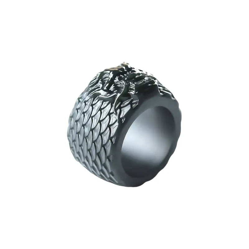 Lingxiang Yurun Hetian Jade Rings Men's Green Jade-0
