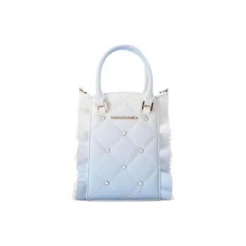 SAMANTHA THAVASA Polypropylene PP Bonded Synthetic Leather One Shoulder Handbags Mini Women's Light Blue