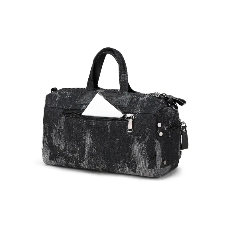 Fillove Denim Crossbody Bags Handbags Regular Unisex Black-7