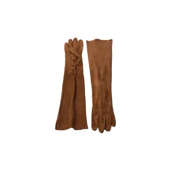 PRADA Leather Gloves Women's Brown