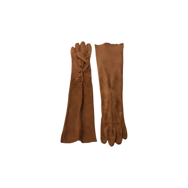 PRADA Leather Gloves Women's Brown-0