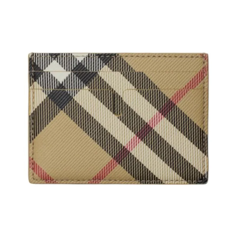 Burberry Cotton Blend Card Clip Card Holder Women's Sand-0