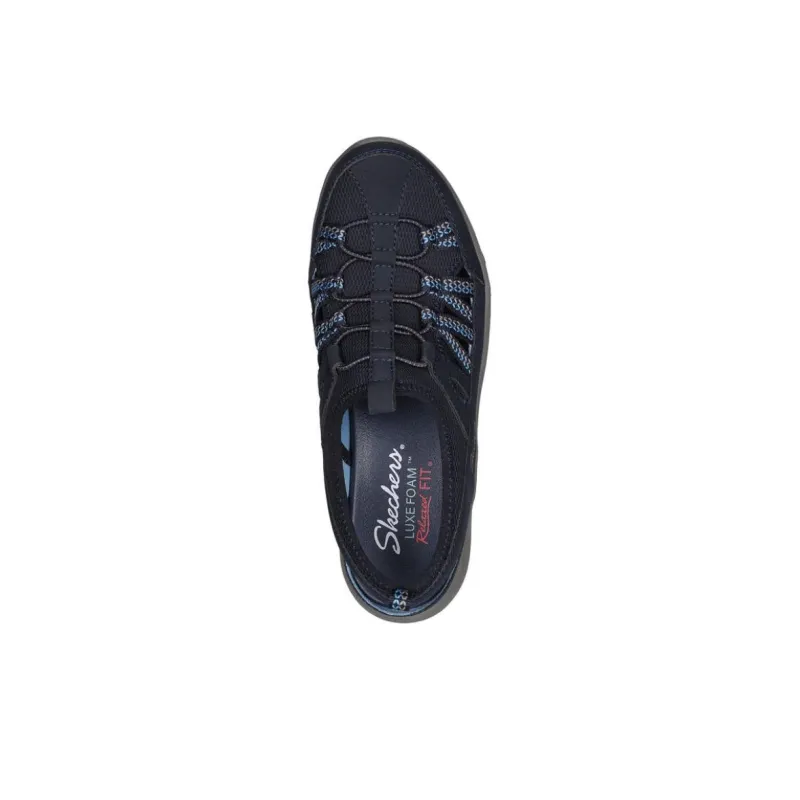 Skechers Reggae Fest Anti Slip Wear Resistant Low Top Casual Shoes Women's Blue-3