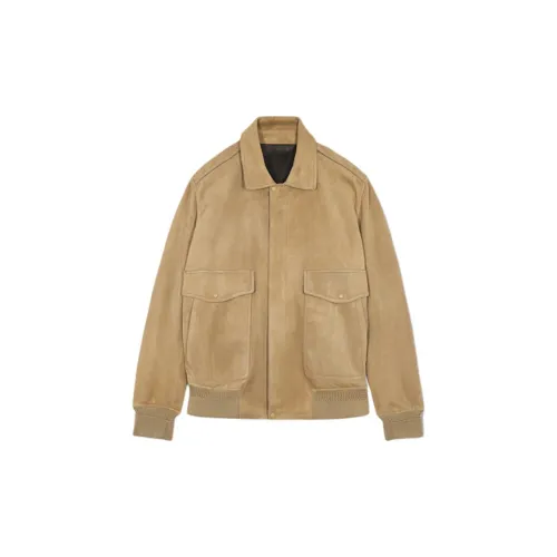 BERLUTI Leather Jackets Men Light Brown