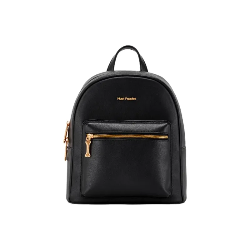 Hush Puppies Cow Leather Backpack Medium Size Women's Black-1