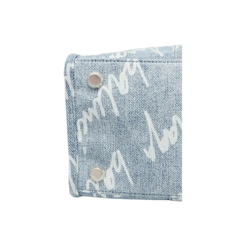 Balenciaga Denim Tote Bag Shopping Bag Shoulder Bag Crossbody Bag Handbag Small Size Women's Light Blue-3