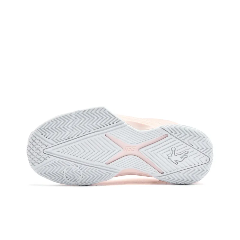 QIAODAN Basketball Shoes Women's Low Top Cloud Pink Ivory-4